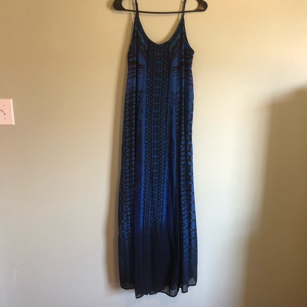 Express blue and black maxi dress petite